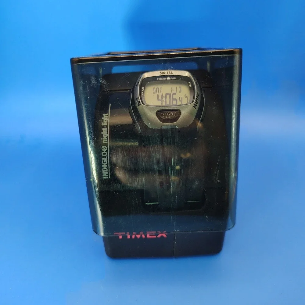 New! Vintage 2001 Timex IronMan 40mm Mens‎ Digital Sport Watch Full Set NOS